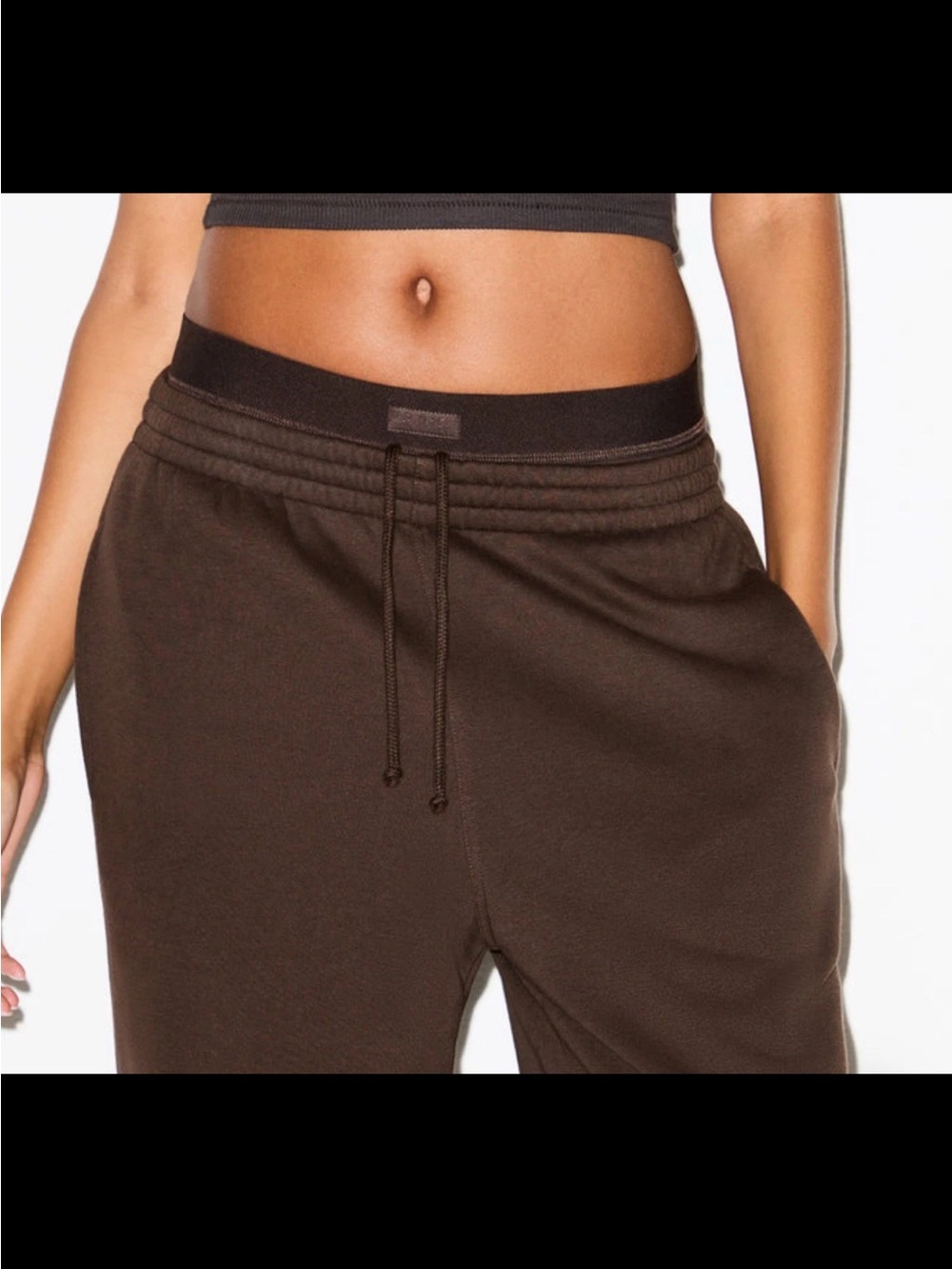 NWT SKIMS COTTON FLEECE OVERSIZED DOUBLE WAISTBAND EXPOSED BOXER PANT Sz XS